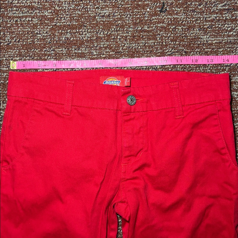 Dickies Red low rise bell bottom pants women’s 1 vibrant flare leg pants - Picture 11 of 13